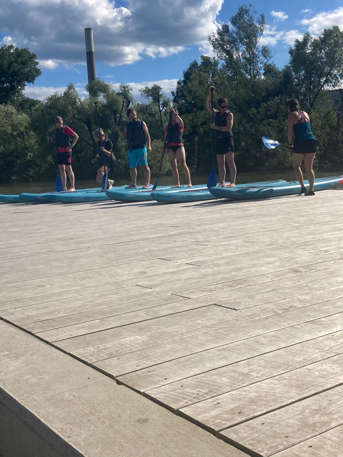SUP-Gruppe beim Training